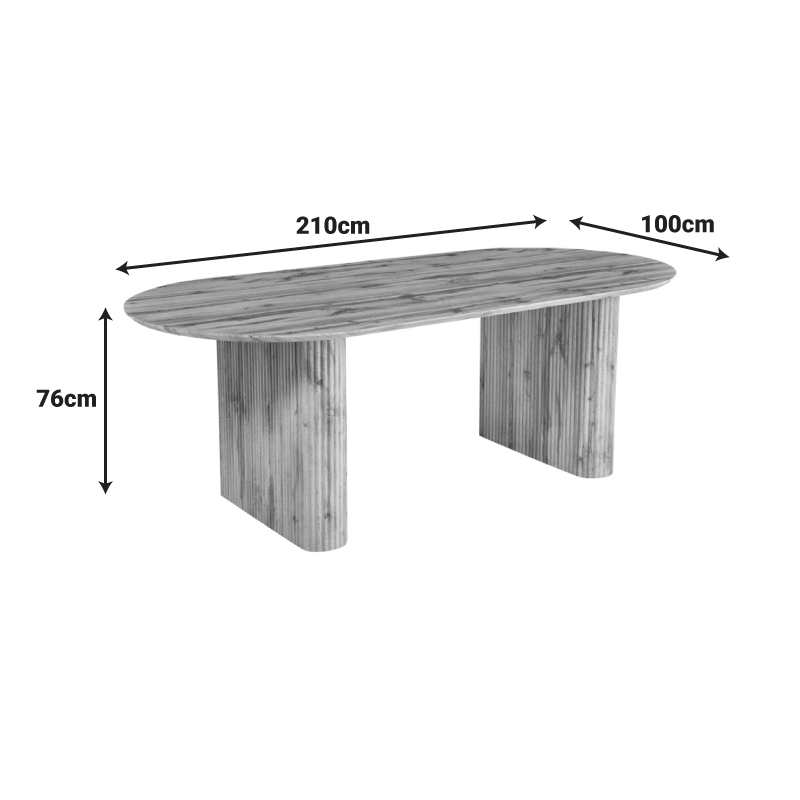 Τραπέζι Nembou pakoworld mdf σε oak απόχρωση 210x100x76εκ