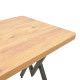 Τραπέζι Vertex pakoworld oak με μαύρα μεταλλικά πόδια 110x70x72εκ