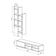 Σύνθετο σαλονιού Sarona pakoworld oak 150x35x160εκ