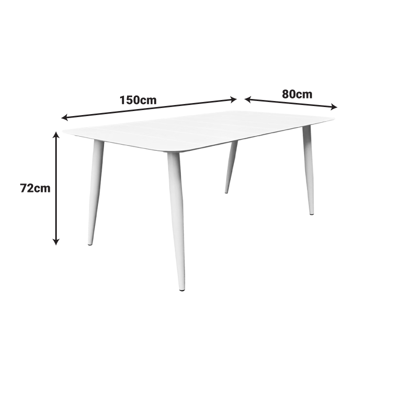 Τραπέζι Vista pakoworld σαμπανί αλουμίνιο 150x80x72εκ