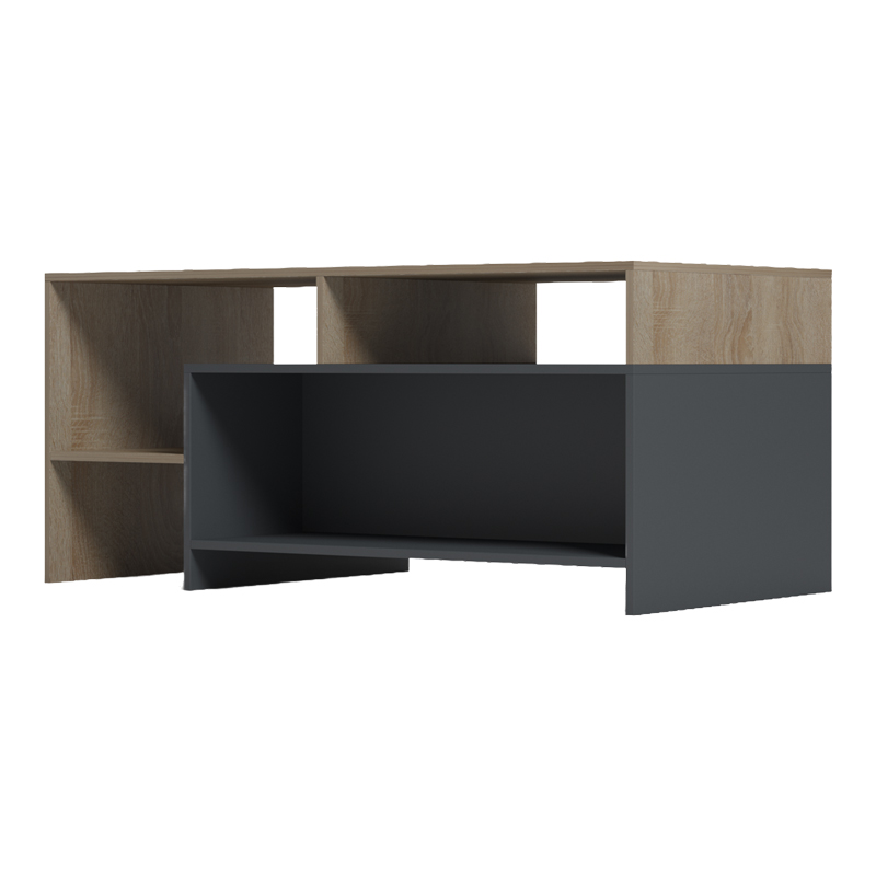 Τραπέζι σαλονιού Consa pakoworld sonoma - ανθρακί 120x60x52.8εκ