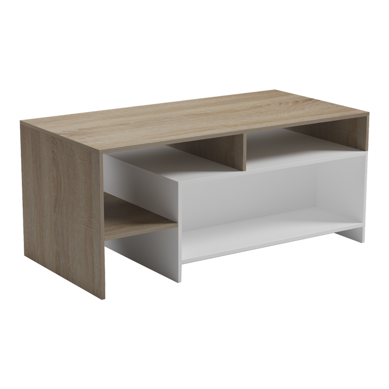 Τραπέζι σαλονιού Consa pakoworld sonoma - λευκό 120x60x53.6εκ