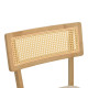 Καρέκλα Raffles pakoworld rubberwood με pe rattan και γκρι μπεζ ύφασμα 47x48x83.5εκ