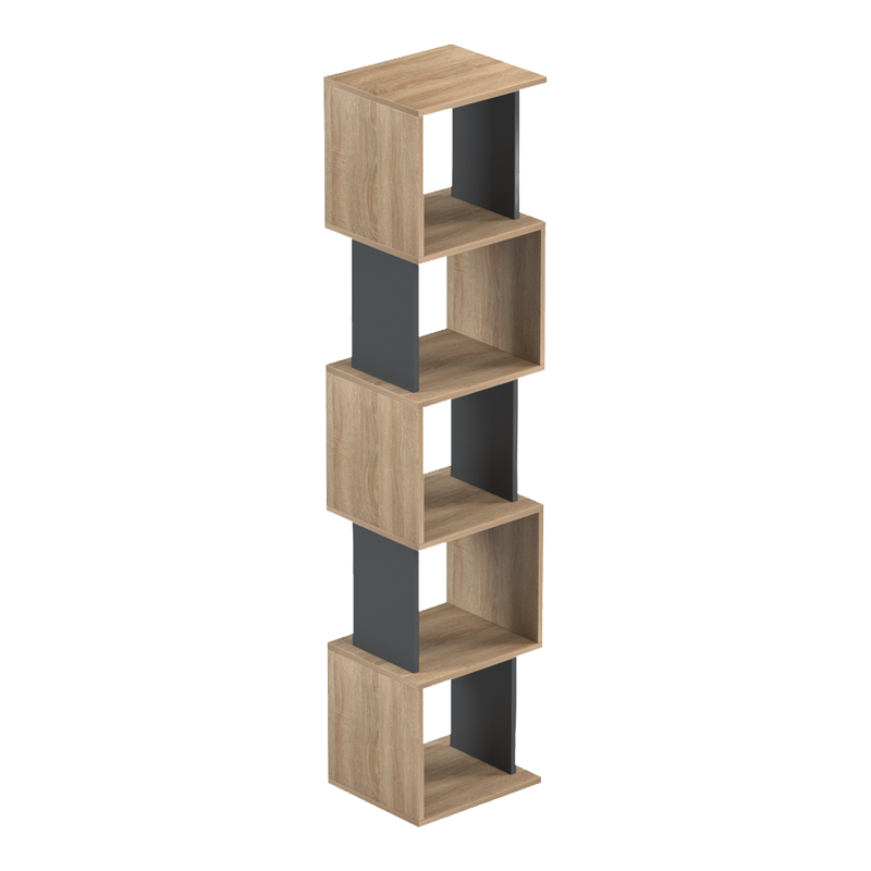 Βιβλιοθήκη Cubik pakoworld sonoma- ανθρακί 35x30x161εκ
