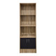 Βιβλιοθήκη Tekaro pakoworld sonoma-ανθρακί 57x33x180εκ