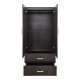 Ντουλάπα δίφυλλη με 2 συρτάρια Alvia pakoworld wenge 80x51.5x180εκ