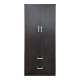 Ντουλάπα δίφυλλη με 2 συρτάρια Alvia pakoworld wenge 80x51.5x180εκ