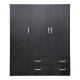 Ντουλάπα τρίφυλλη με 2 συρτάρια Alvia pakoworld wenge150x51x180εκ