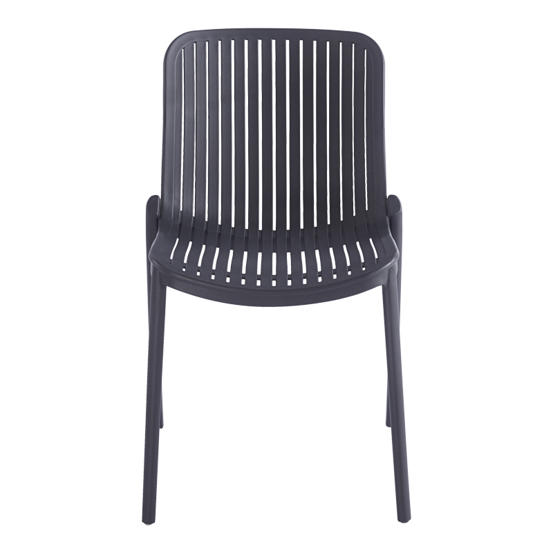 Καρέκλα Teragi στοιβαζόμενη pakoworld pp με UV protection ανθρακί 58x43.5x82εκ