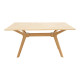 Τραπεζαρία Raffles pakoworld σετ 5τεμ rubberwood με pe rattanσε φυσική απόχρωση 150x90x76εκ