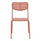 Καρέκλα Deraby pakoworld στοιβαζόμενη terracotta μέταλλο 52.5x45.5x83εκ