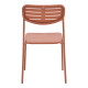 Καρέκλα Deraby pakoworld στοιβαζόμενη terracotta μέταλλο 52.5x45.5x83εκ