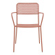 Πολυθρόνα Federal pakoworld στοιβαζόμενη terracotta μέταλλο 57x58x81.5εκ