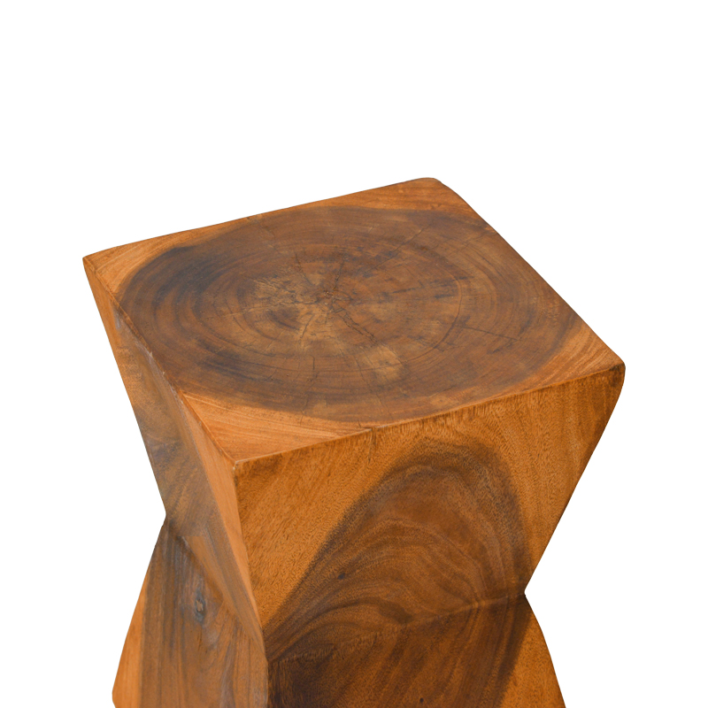 Σκαμπό Clepsydra pakoworld suar ξύλο σε φυσική απόχρωση 31x31x45εκ