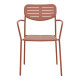 Πολυθρόνα Deraby pakoworld στοιβαζόμενη terracotta μέταλλο 56x45.5x83εκ