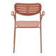 Πολυθρόνα Deraby pakoworld στοιβαζόμενη terracotta μέταλλο 56x45.5x83εκ