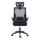 Καρέκλα γραφείου Plymot pakoworld mesh χρώμα μαύρο 48x58x112-122εκ