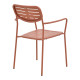 Τραπεζαρία Moraja Deraby pakoworld σετ 5τεμ terracotta μέταλλο 140x80x72εκ