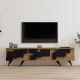 Έπιπλο τηλεόρασης Trida pakoworld oak με μαύρο 160x35x45εκ