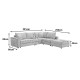 Πολυμορφικός καναπές Navaro pakoworld ύφασμα γκρι 281x256x85εκ