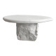 Τραπέζι σαλονιού Zinol pakoworld mdf-polyresin λευκό Φ80x36εκ