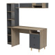 Σύνθεση γραφείου Kontor pakoworld sonoma-ανθρακί 160x50x158,2εκ