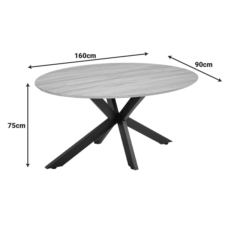 Τραπέζι Makrey pakoworld μαύρο mdf- μεταλλικά πόδια 160x90x75εκ