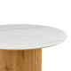 Τραπέζι Sikulu pakoworld oak MDF με κεραμική επιφάνεια σε λευκό μαρμάρου Φ125x77εκ