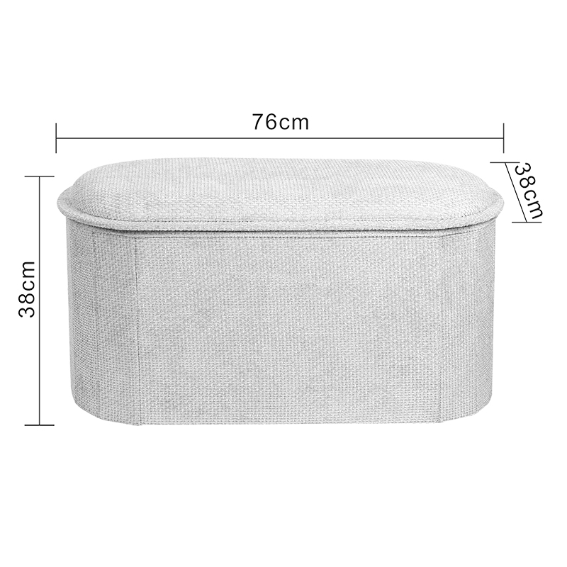 Σκαμπό-μπαούλο Trebia pakoworld κρεμ ύφασμα 76x38x38εκ