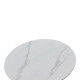 Tραπέζι Balou pakoworld sintered stone σε λευκή απόχρωση με όψη μαρμάρου-βάση λευκό μέταλλο Φ90x73εκ