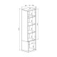 Σύνθετο σαλονιού Norda pakoworld κρεμ με oak 187x40x58,4εκ