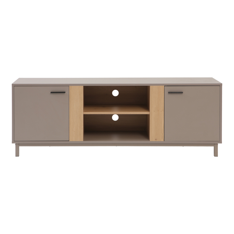 Έπιπλο τηλεόρασης Polenio pakoworld taupe με φυσικό 150x40x53εκ