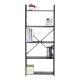 Βιβλιοθήκη Manlo pakoworld μαύρο μέταλλο 58.6x23.5x144εκ