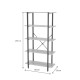 Βιβλιοθήκη Nebranzo pakoworld oak με μαύρο μέταλλο 80x34x155.3εκ