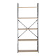 Βιβλιοθήκη Manlo pakoworld oak με μαύρο μέταλλο 58.6x23.5x144εκ
