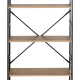 Βιβλιοθήκη Manlo pakoworld oak με μαύρο μέταλλο 58.6x23.5x144εκ
