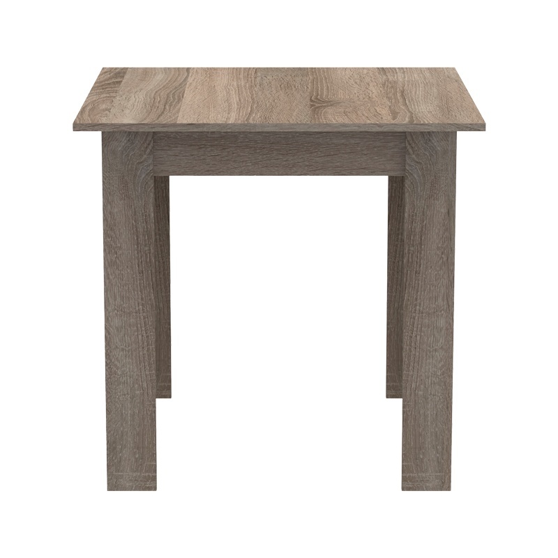Τραπεζαρία Manka-Parker pakoworld σετ 3τεμ mdf σε μαύρη-sonoma truffle απόχρωση 80x80x77εκ