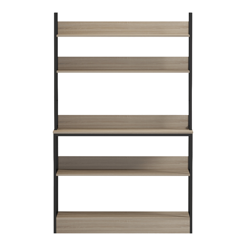 Επιδαπέδια ραφιέρα Oranis pakoworld sonoma-μαύρο 105x38x165εκ