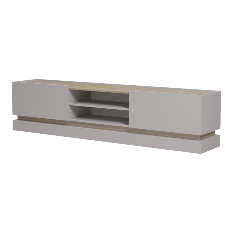 Έπιπλο τηλεόρασης Wendo pakoworld taupe-sonoma 200x37x47εκ