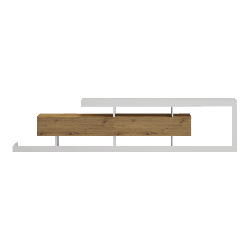 Έπιπλο τηλεόρασης Arbero pakoworld λευκό-oak 198x40x45εκ