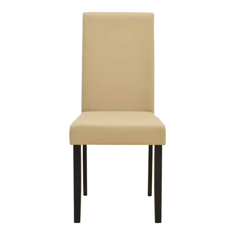 Καρέκλα Zeben pakoworld εκρού PU με πόδι μαύρο rubberwood 43,5x55,5x93,5εκ