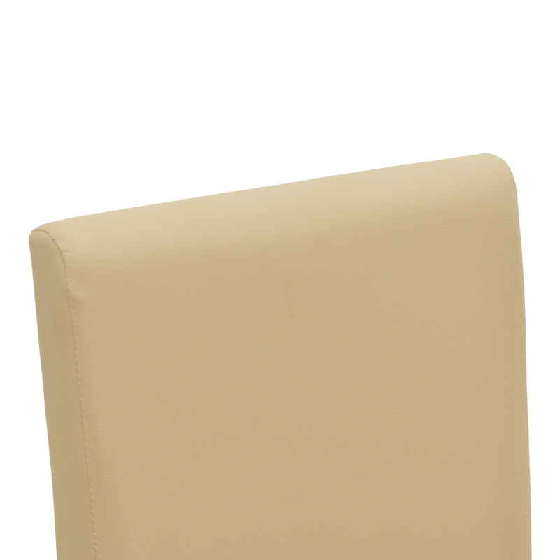 Καρέκλα Zeben pakoworld εκρού PU με πόδι μαύρο rubberwood 43,5x55,5x93,5εκ