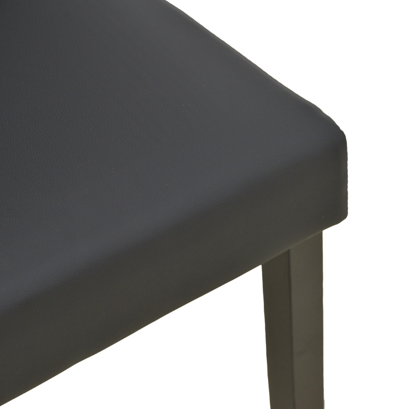 Καρέκλα Zeben pakoworld μαύρο PU με πόδι μαύρο rubberwood 43,5x55,5x93,5εκ