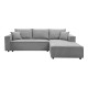 Γωνιακός καναπές Maden pakoworld αριστερή γωνία γκρι ύφασμα 279x203x90εκ