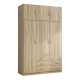 Ντουλάπα τρίφυλλη με πατάρι Alvia pakoworld sonoma 150x51x240εκ