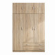 Ντουλάπα τρίφυλλη με πατάρι Alvia pakoworld sonoma 150x51x240εκ