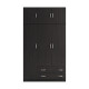 Ντουλάπα τρίφυλλη με πατάρι Alvia pakoworld wenge 150x51x240εκ