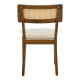Καρέκλα Raffles pakoworld καρυδί rubberwood με pe rattan και εκρού ύφασμα 47x48x83.5εκ
