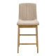 Σκαμπό μπαρ Dalby pakoworld sonoma rubberwood και μπεζ ύφασμα 50x45x102,5εκ