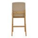 Σκαμπό μπαρ Dalby pakoworld sonoma rubberwood και μπεζ ύφασμα 50x45x102,5εκ